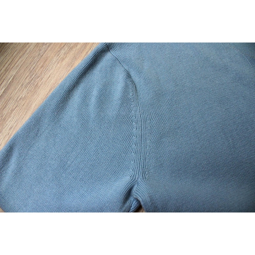 Blue Ribbed Stretch Knit Cardigan or Top NWT - Picture 7 of 7